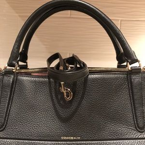 Coach Borough Handbag Black Pebbled Leather